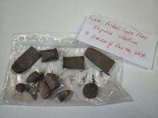 Lot of 5 bullets, 4 shells, and a button