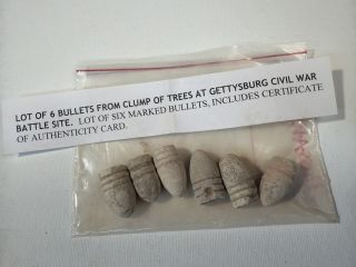 Lot of 6 Bullets Gettysburg